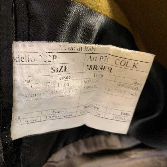 PAUL SMITH Size 38 Olive Green Wool Cashmere Peak Lapel Coat - Picture 8 of 9